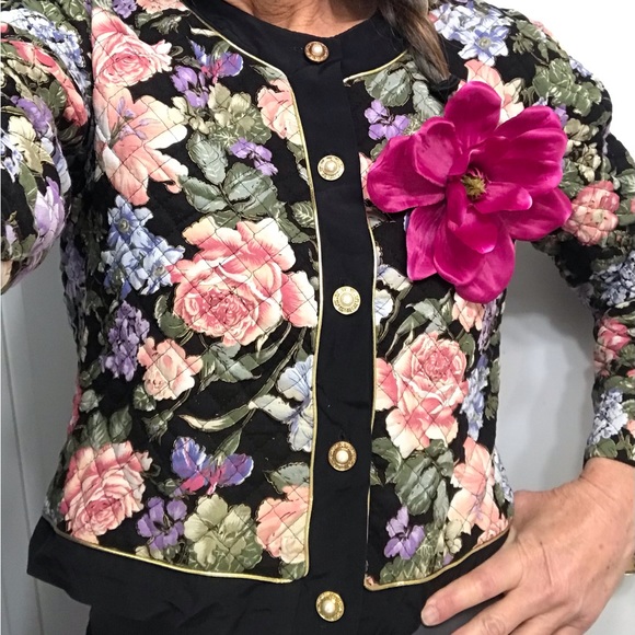 Vintage floral cropped jacket by Principles Size 12 - Picture 1 of 12